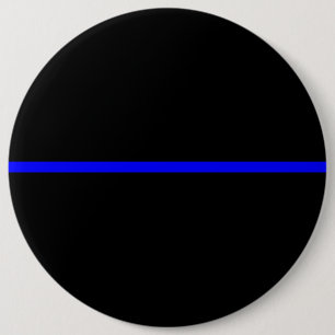 The Symbolic Thin Blue Line Horizontal Black 6 Inch Round Button