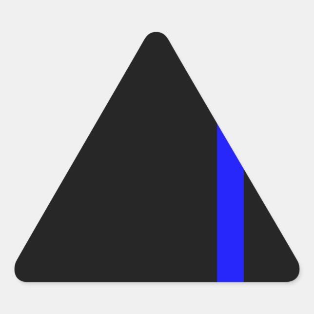 The Symbolic Thin Blue Line on a black decor Triangle Sticker (Front)