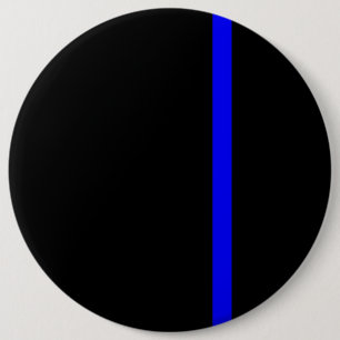 The Symbolic Thin Blue Line on Black 6 Inch Round Button