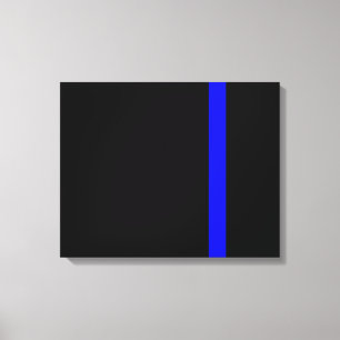 The Symbolic Thin Blue Line on Black Canvas Print