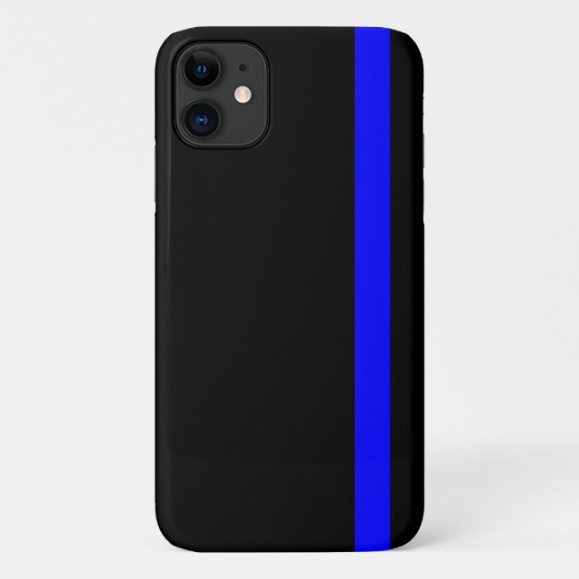 The Symbolic Thin Blue Line on Black Case-Mate iPhone Case (Back)