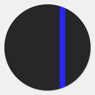 The Symbolic Thin Blue Line on Black Classic Round Sticker