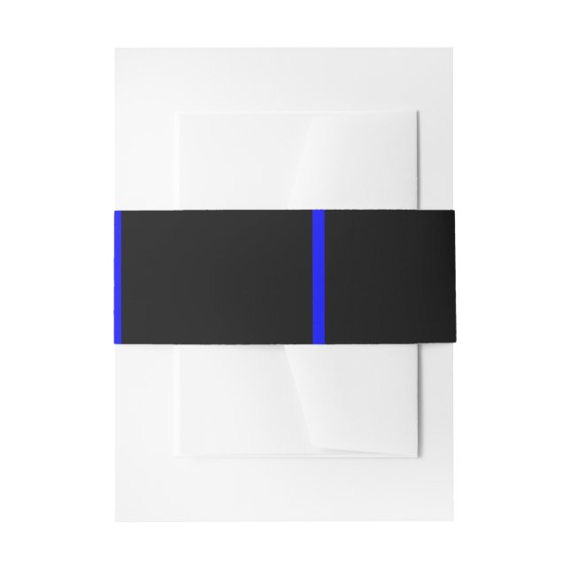 The Symbolic Thin Blue Line on Black Invitation Belly Band (Front Example)