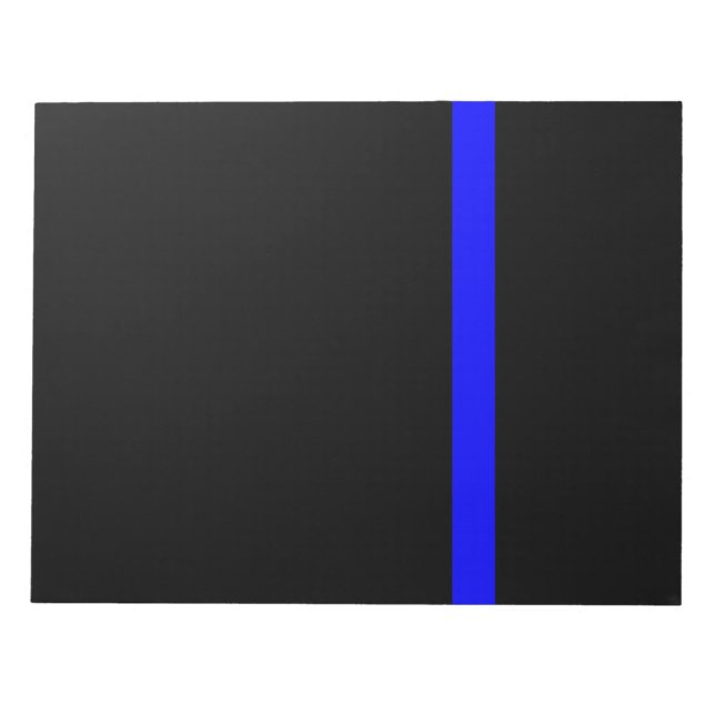 The Symbolic Thin Blue Line on Black Notepad (Front)