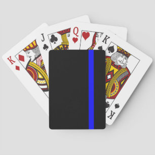 The Symbolic Thin Blue Line on Black Playing Cards