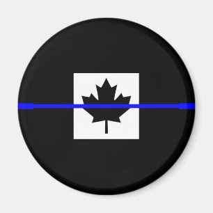 The Symbolic Thin Blue Line on Canadian Flag Magnet