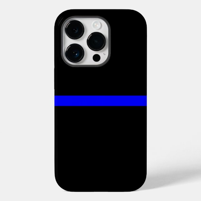 The Symbolic Thin Blue Line on Solid Black Case-Mate iPhone Case (Back)
