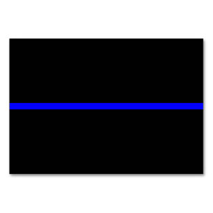 The Symbolic Thin Blue Line on Solid Black Table Number