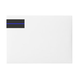 The Symbolic Thin Blue Line on Solid Black Wrap Around Label