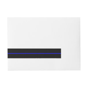 The Symbolic Thin Blue Line on Solid Black Wraparound Address Label