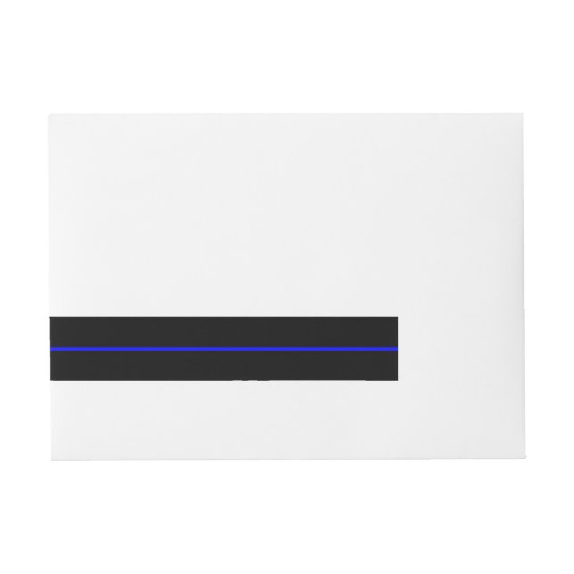 The Symbolic Thin Blue Line on Solid Black Wraparound Address Label (Front)
