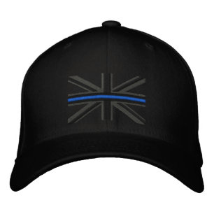 The Symbolic Thin Blue Line on UK Flag Embroidered Hat