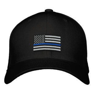 The Symbolic Thin Blue Line on US Flag Embroidered Hat