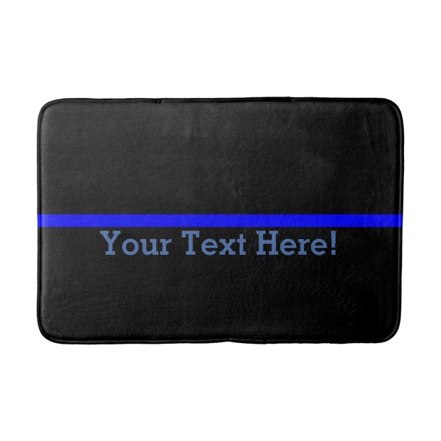 The Symbolic Thin Blue Line Personalize This Bath Mat (Front)