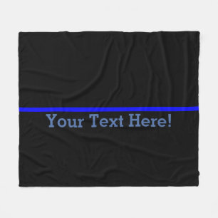 The Symbolic Thin Blue Line Personalize This Fleece Blanket