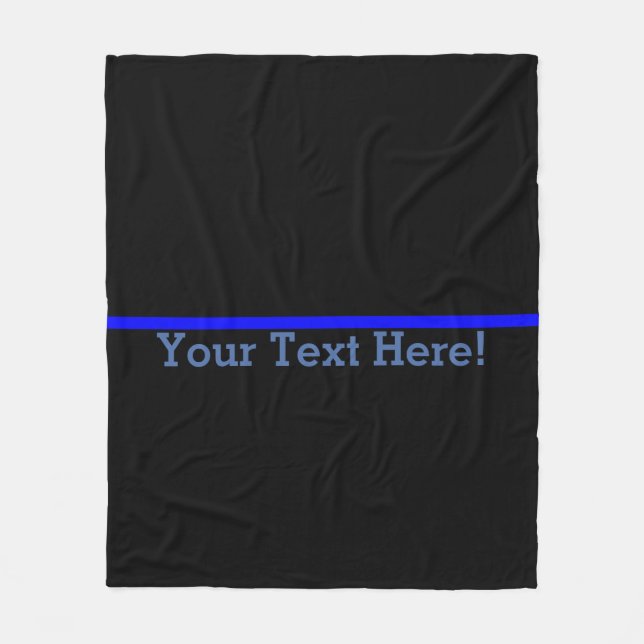 The Symbolic Thin Blue Line Personalize This Fleece Blanket (Front)