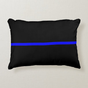 The Symbolic Thin Blue Line Statement Accent Pillow