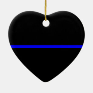 The Symbolic Thin Blue Line Statement Ceramic Ornament