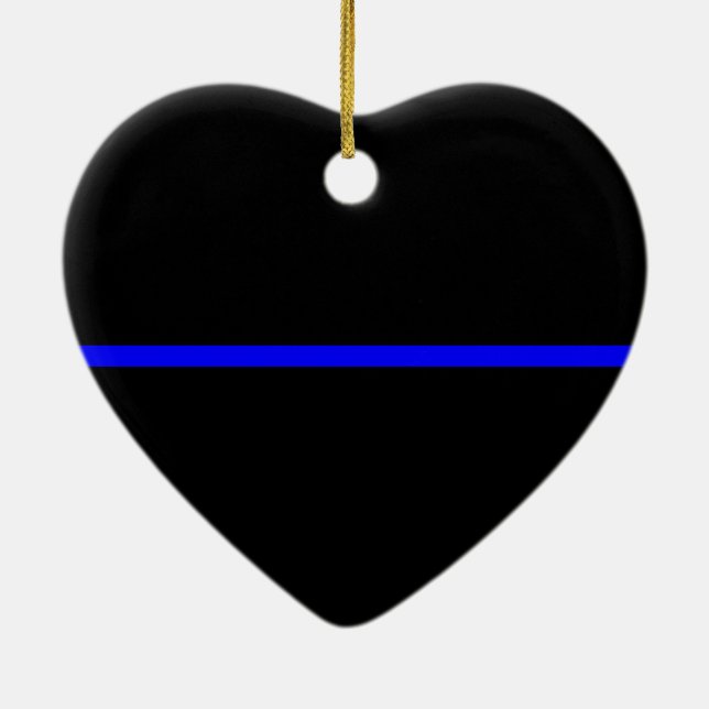The Symbolic Thin Blue Line Statement Ceramic Ornament (Back)