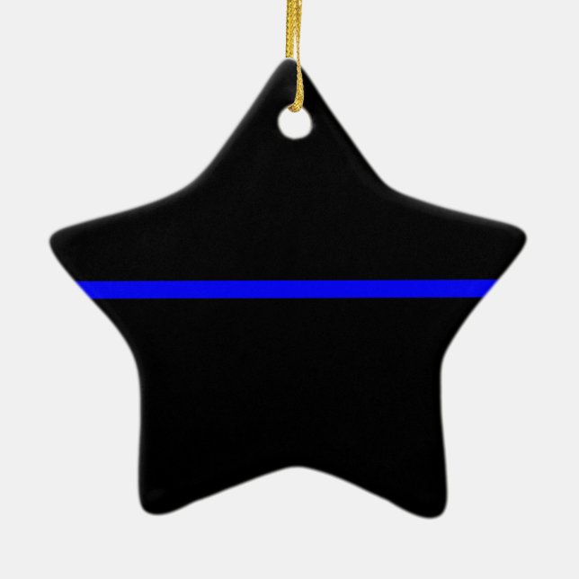 The Symbolic Thin Blue Line Statement Ceramic Ornament (Back)