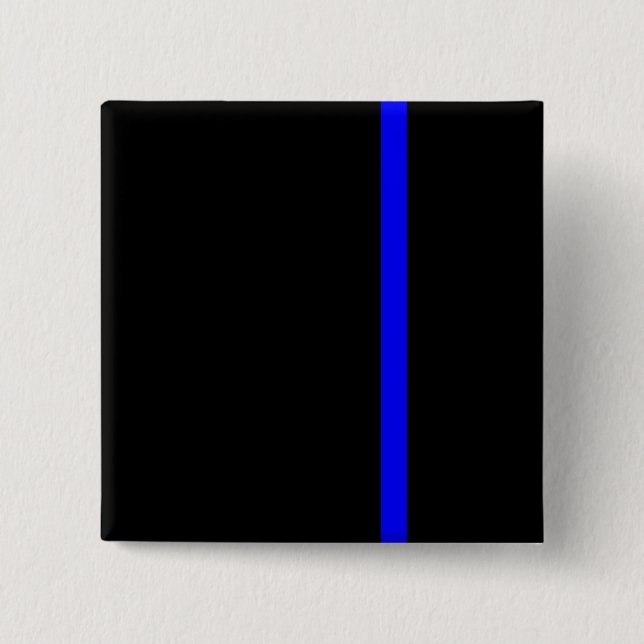 The Symbolic Thin Blue Line Vertical 2 Inch Square Button (Front)