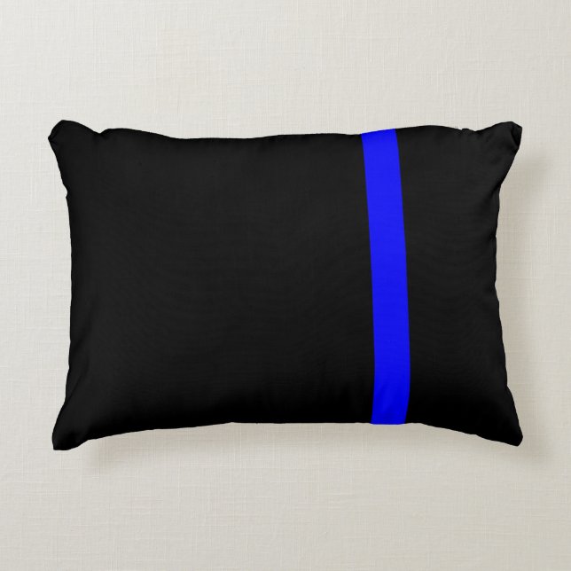 The Symbolic Thin Blue Line Vertical Accent Pillow (Front)