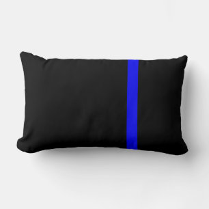 The Symbolic Thin Blue Line Vertical Black Lumbar Pillow