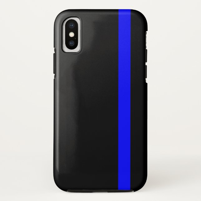 The Symbolic Thin Blue Line Vertical Case-Mate iPhone Case (Back)