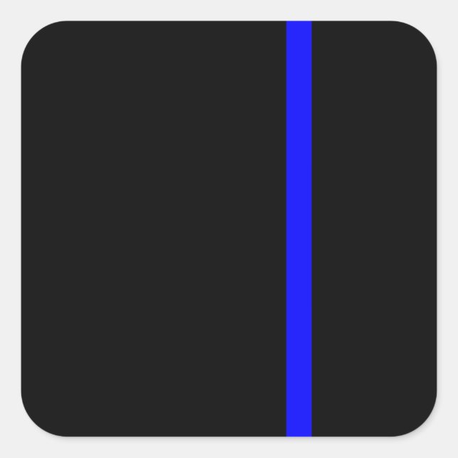 The Symbolic Thin Blue Line Vertical Square Sticker (Front)