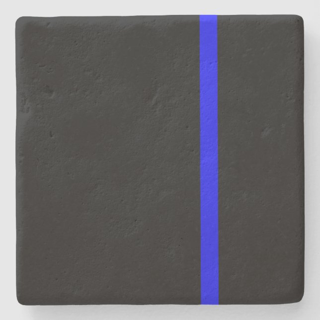 The Symbolic Thin Blue Line Vertical Stone Coaster (Front)