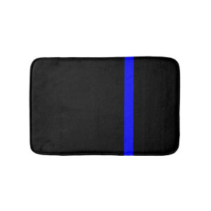 The Symbolic Thin Blue Line Vertical Style Bath Mat