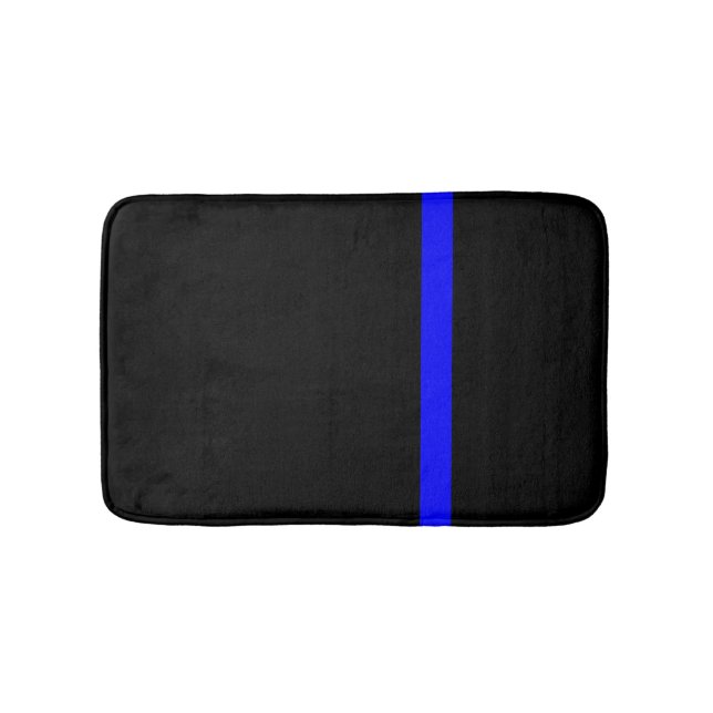 The Symbolic Thin Blue Line Vertical Style Bath Mat (Front)