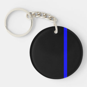 The Symbolic Thin Blue Line Vertical Style Keychain