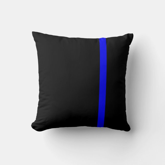The Symbolic Thin Blue Line Vertical Style Throw Pillow (Front)