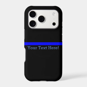 The Symbolic Thin Blue Line Your Text on Black