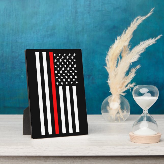 The Symbolic Thin Red Line American Flag Plaque (Side)