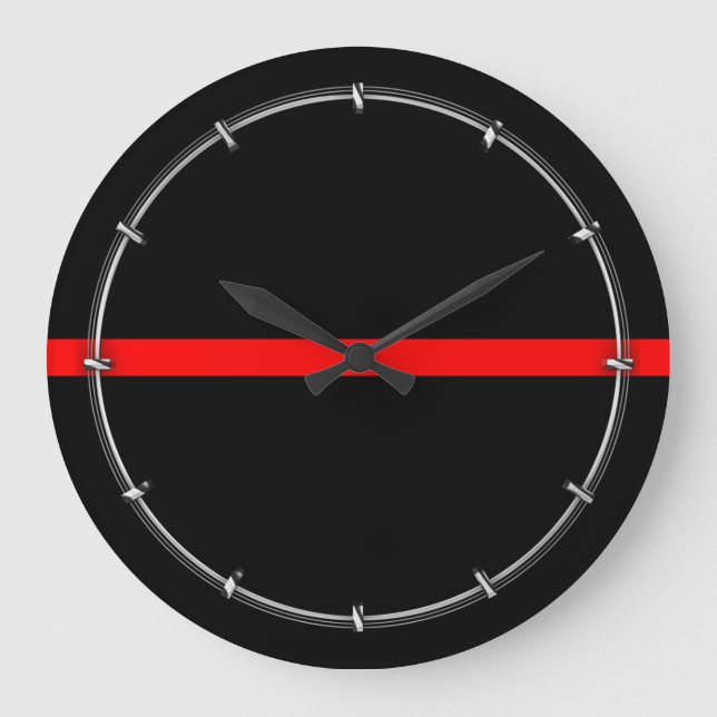 The Symbolic Thin Red Line Decor on a Large Clock (Front)