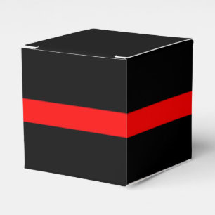 The Symbolic Thin Red Line Horizontal Black Favor Box