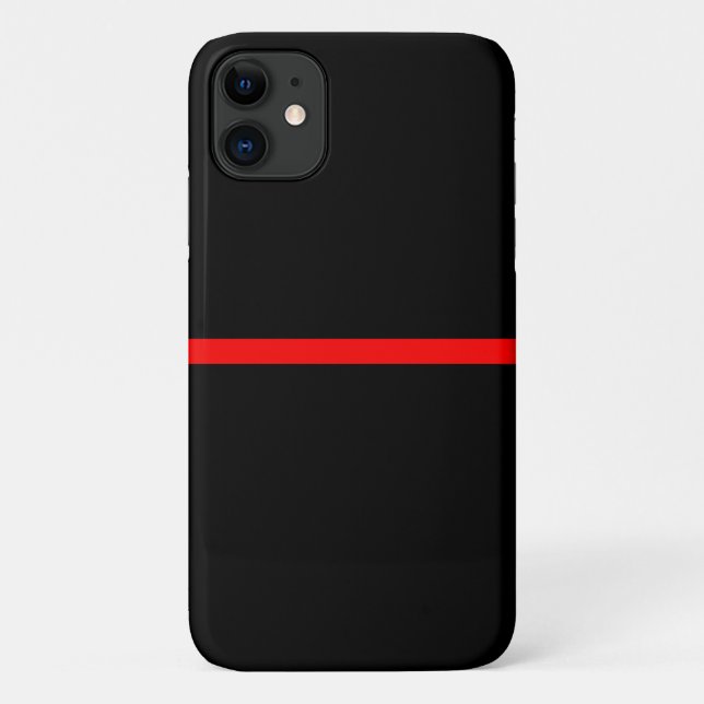The Symbolic Thin Red Line on Solid Black on a Case-Mate iPhone Case (Back)