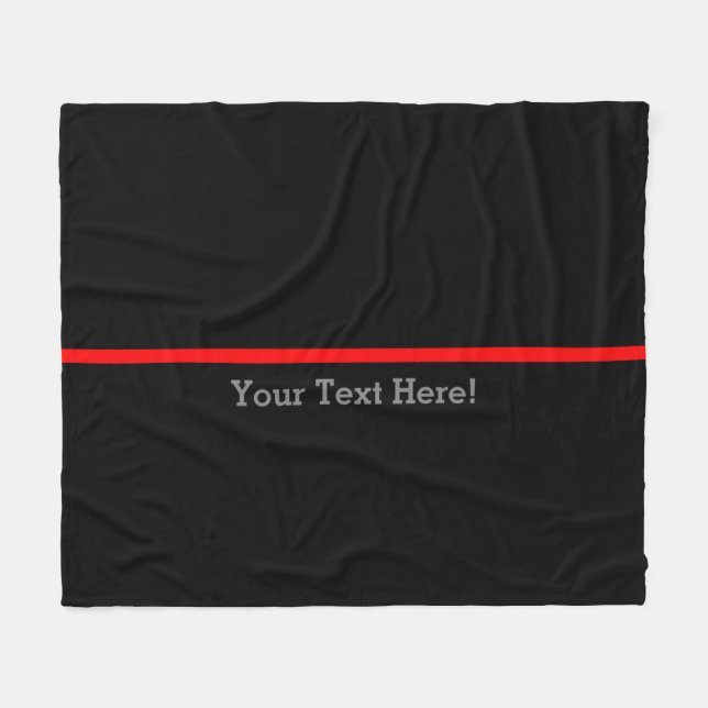 The Symbolic Thin Red Line Personalize This Fleece Blanket (Front (Horizontal))