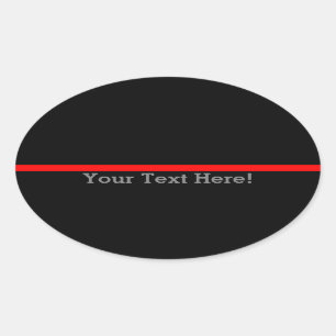 The Symbolic Thin Red Line Personalize This Oval Sticker