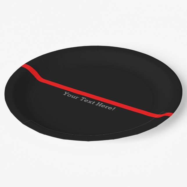 The Symbolic Thin Red Line Personalize This Paper Plate (Angled)