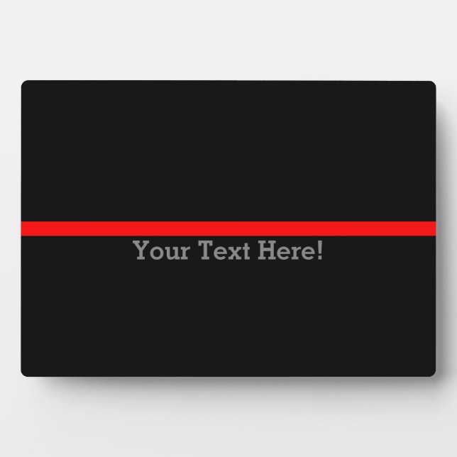 The Symbolic Thin Red Line Personalize This Plaque (Front)