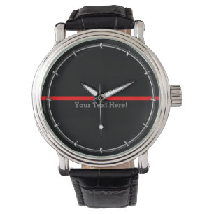 The Symbolic Thin Red Line Your Text on Black Watch