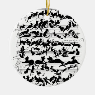The Symphony of the Cat Vector Ceramic Ornament