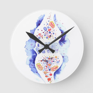 The synapse and the nerve impulse canvas print round clock