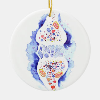 The synapse and the nerve impulse poster fleece bl ceramic ornament