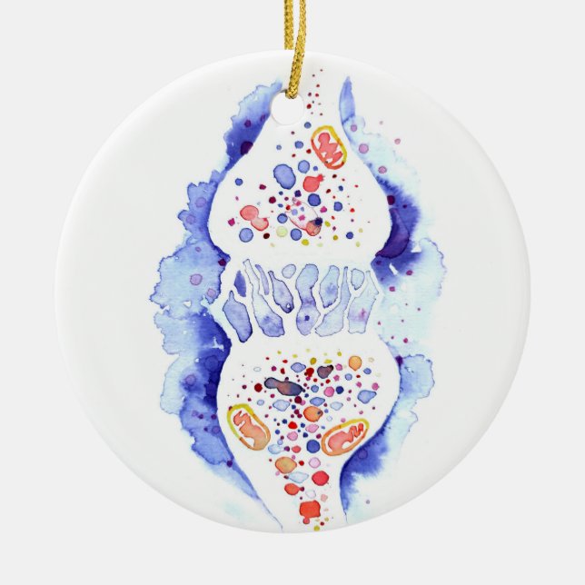 The synapse and the nerve impulse poster fleece bl ceramic ornament (Front)