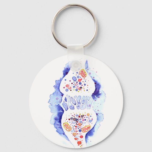 The synapse and the nerve impulse poster fleece bl keychain (Front)
