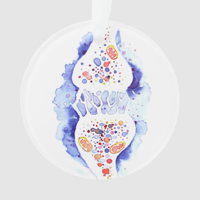 The synapse and the nerve impulse poster fleece bl ornament (Front)